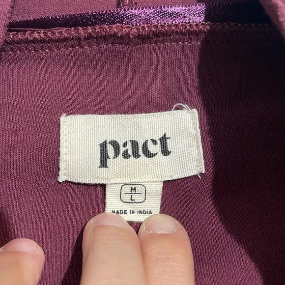 Pact Airplane Organic Cotton Open Front Cardigan Women’s M/L Oversized Pockets - Picture 3 of 8